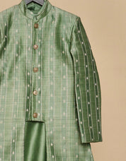 Sage Green Moonga Silk Achkan Set