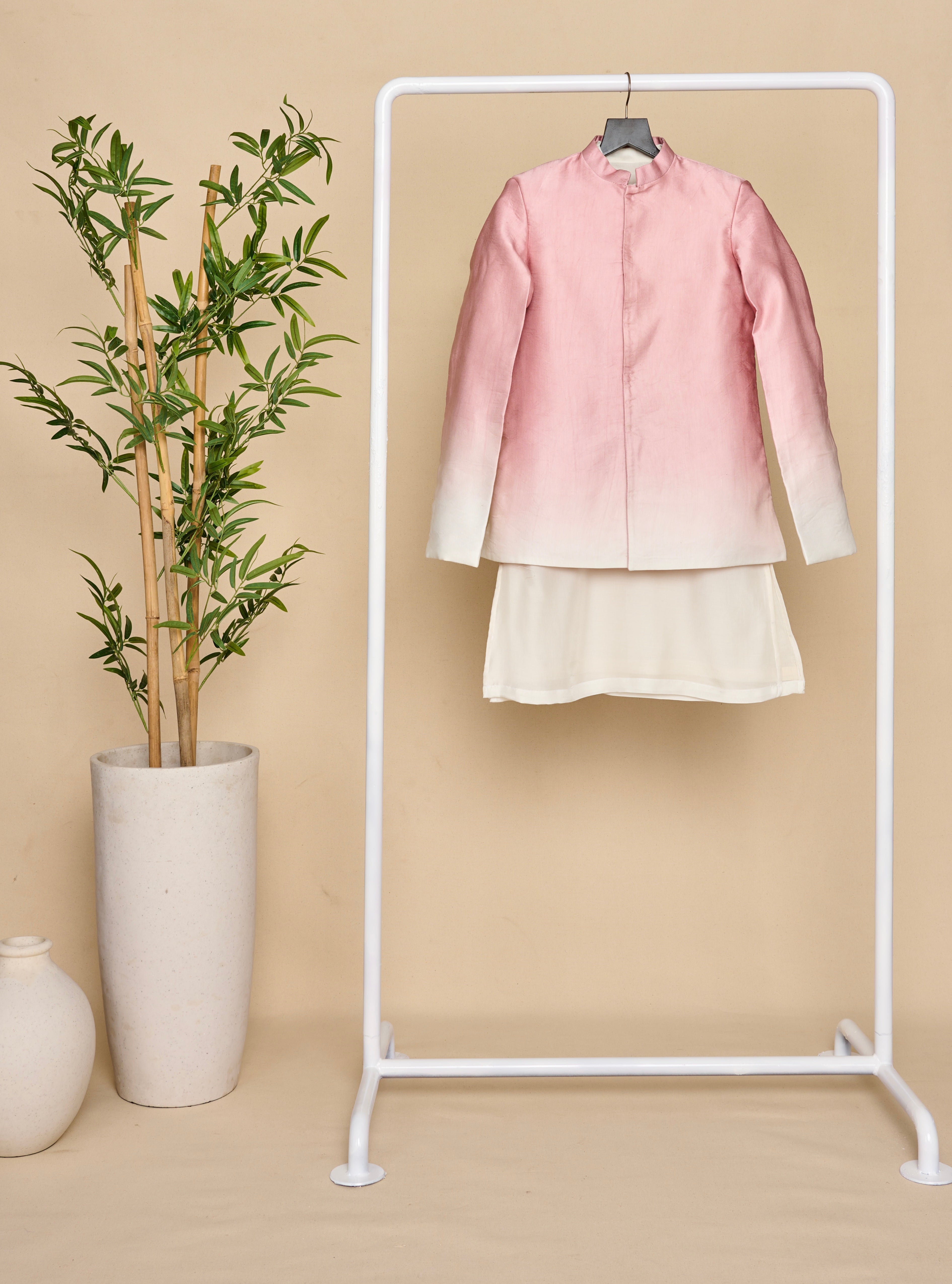 Soft Rose Ombré Bandhgala Set