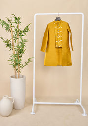 Mustard High-Low Achkan Set