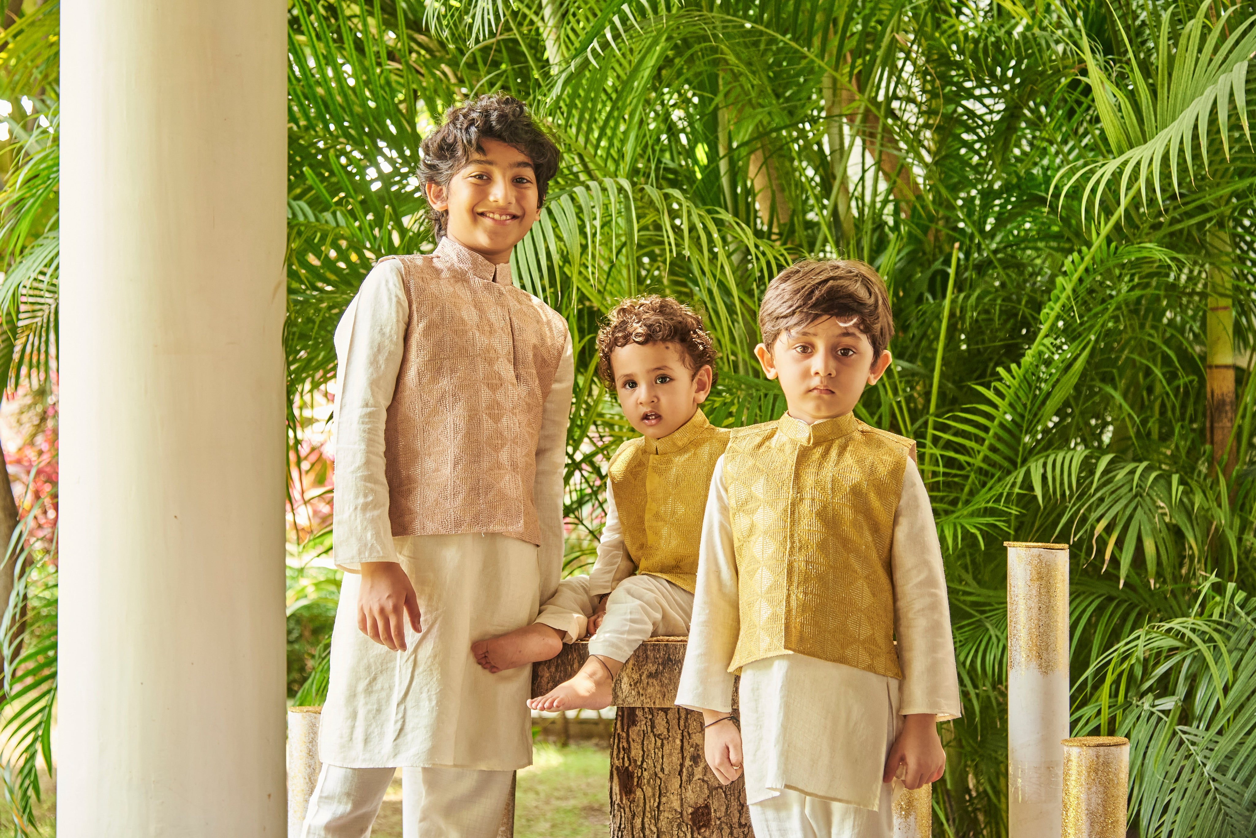 Canary Yellow Dori Work Kurta Jacket Set