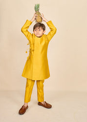 Canary Yellow Angrakha-Achkan Set