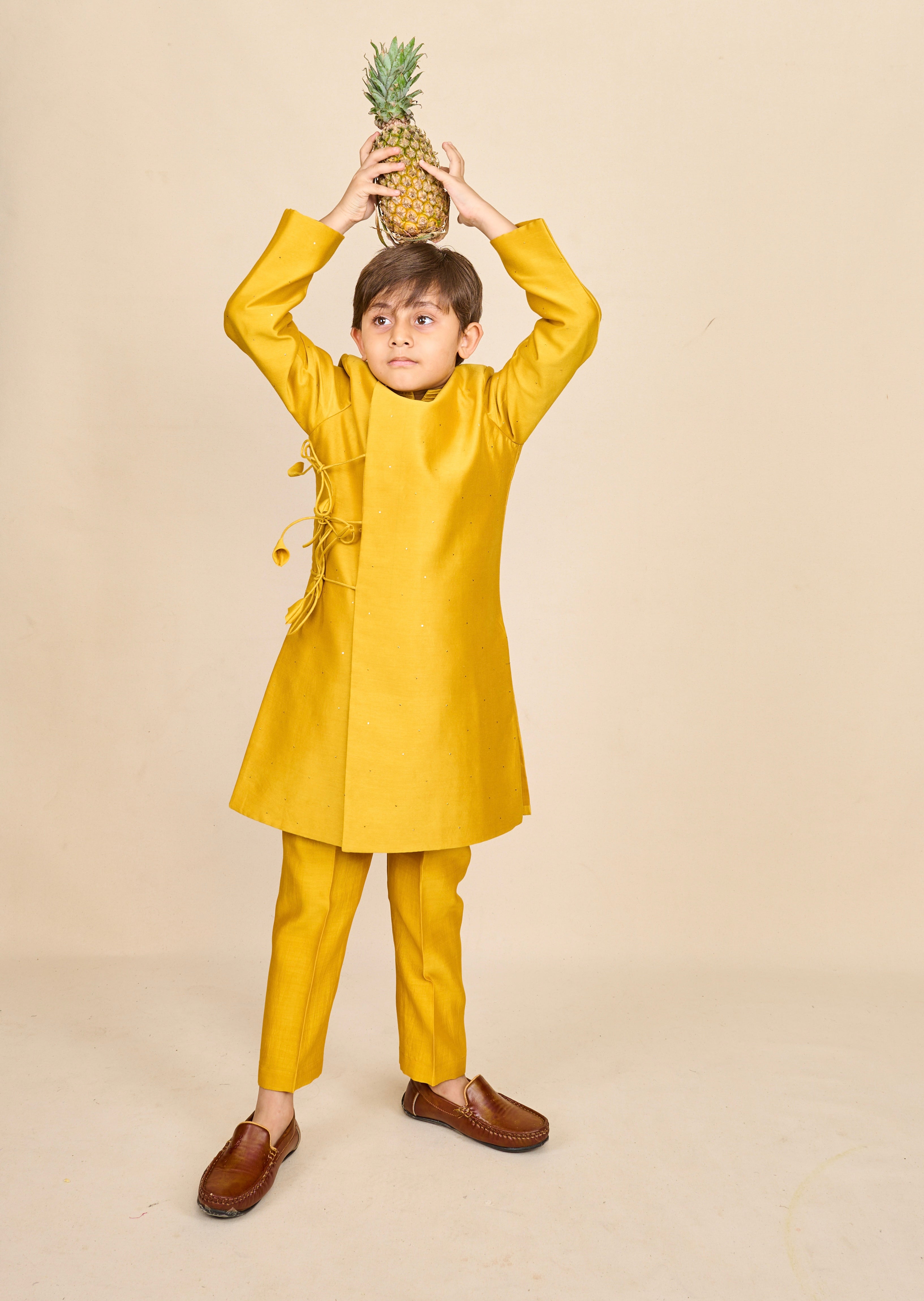 Canary Yellow Angrakha-Achkan Set