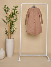 Stone Grey Mukaish Achkan Set