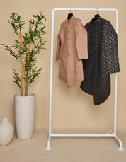Pitch Black Mukaish Achkan Set