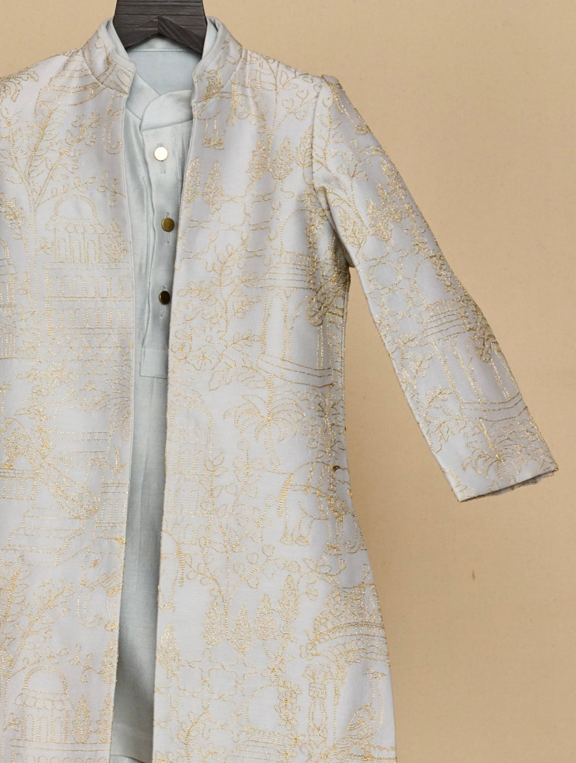 Baby Blue Open Achkan Set