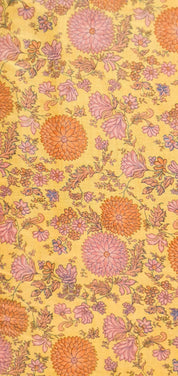 Mustard Floral Print Kurta Jacket Set