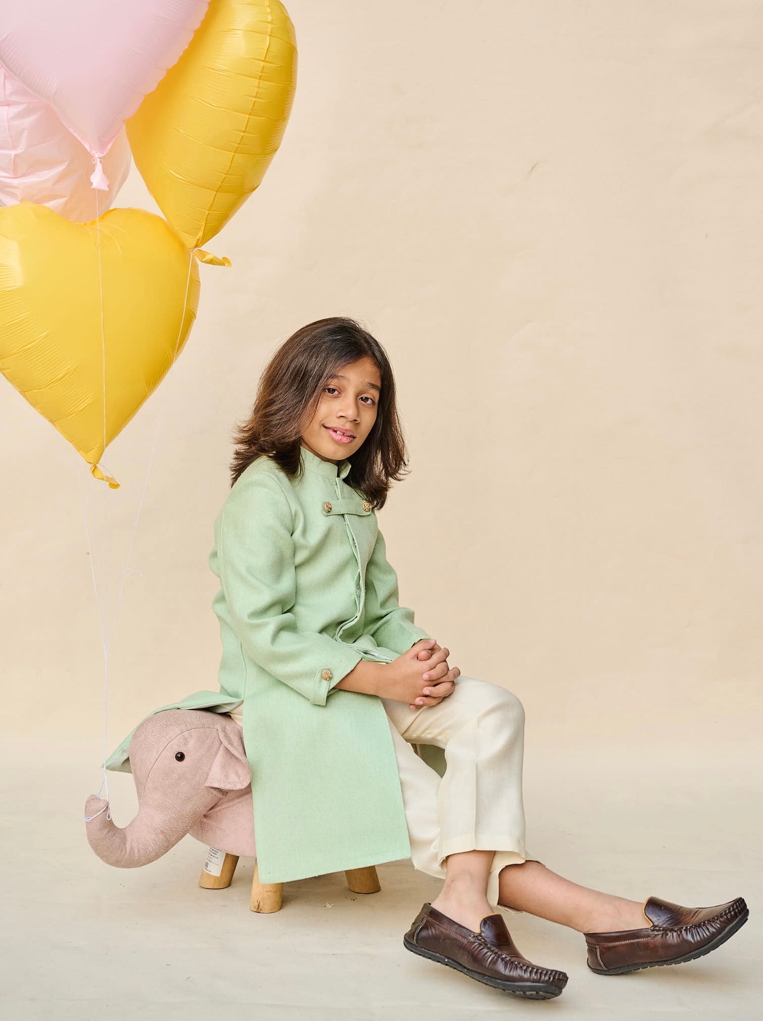 Mint Green Cotton Matka Achkan Set