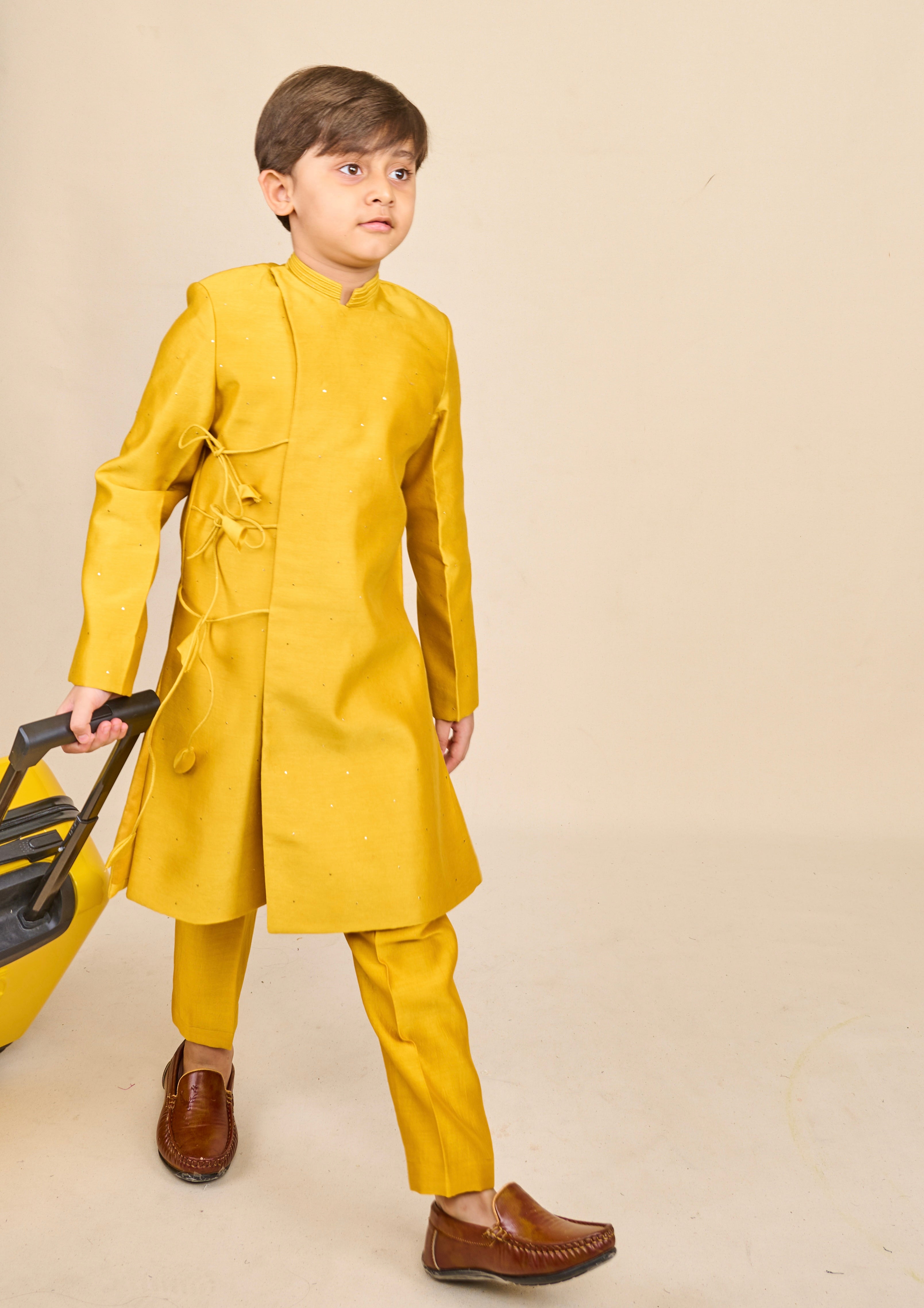 Canary Yellow Angrakha-Achkan Set
