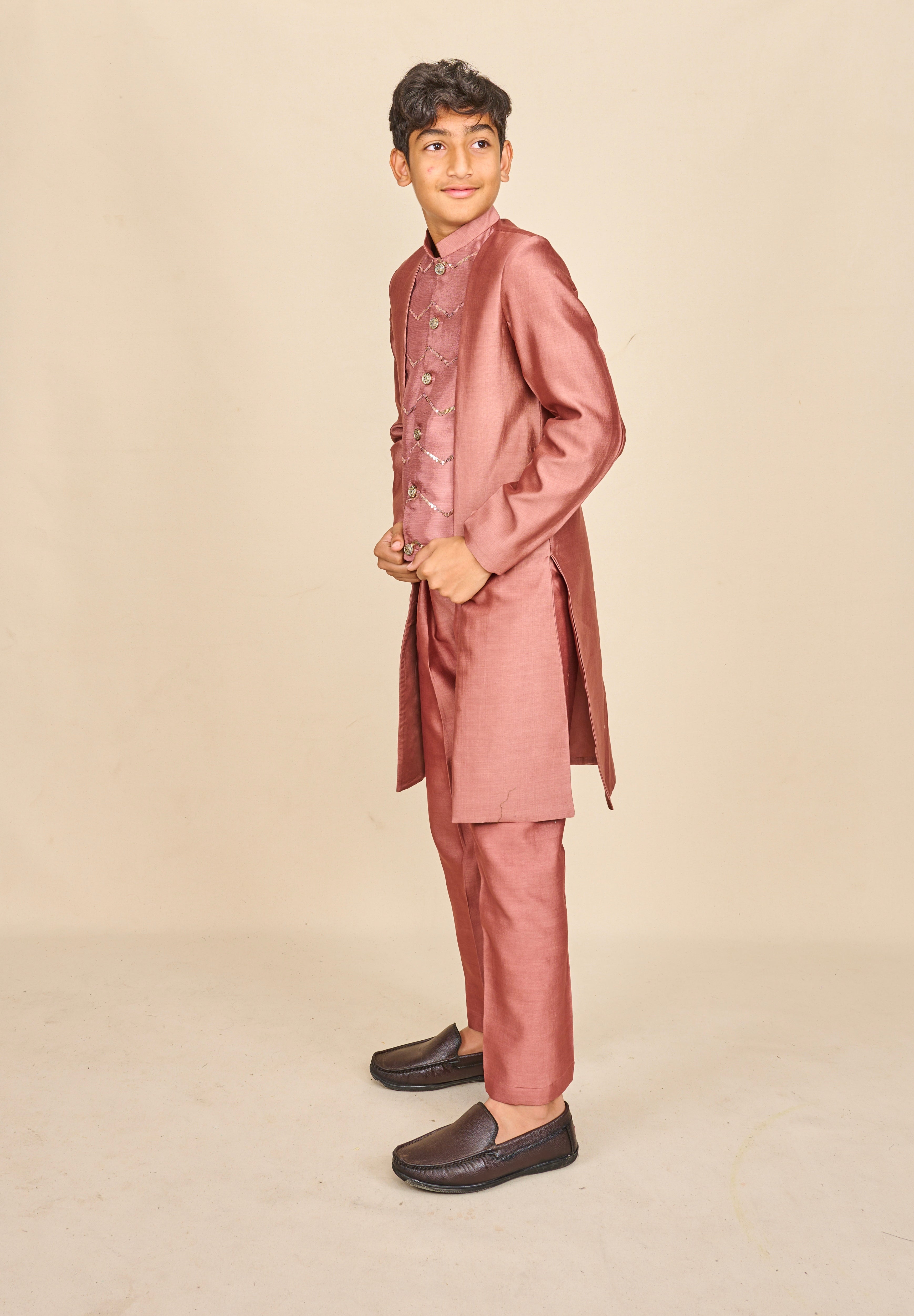Rosewood High-Low Achkan Set