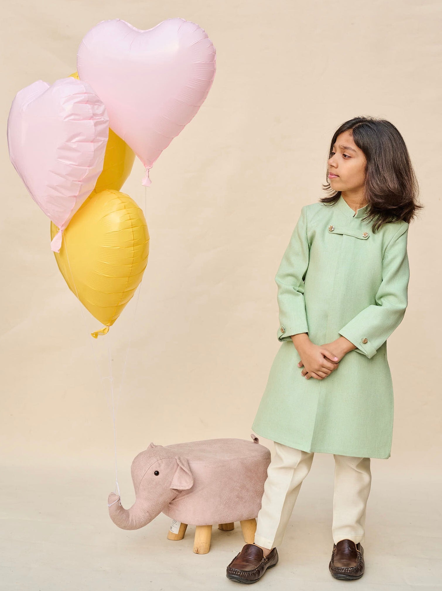 Mint Green Cotton Matka Achkan Set
