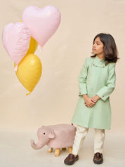 Mint Green Cotton Matka Achkan Set
