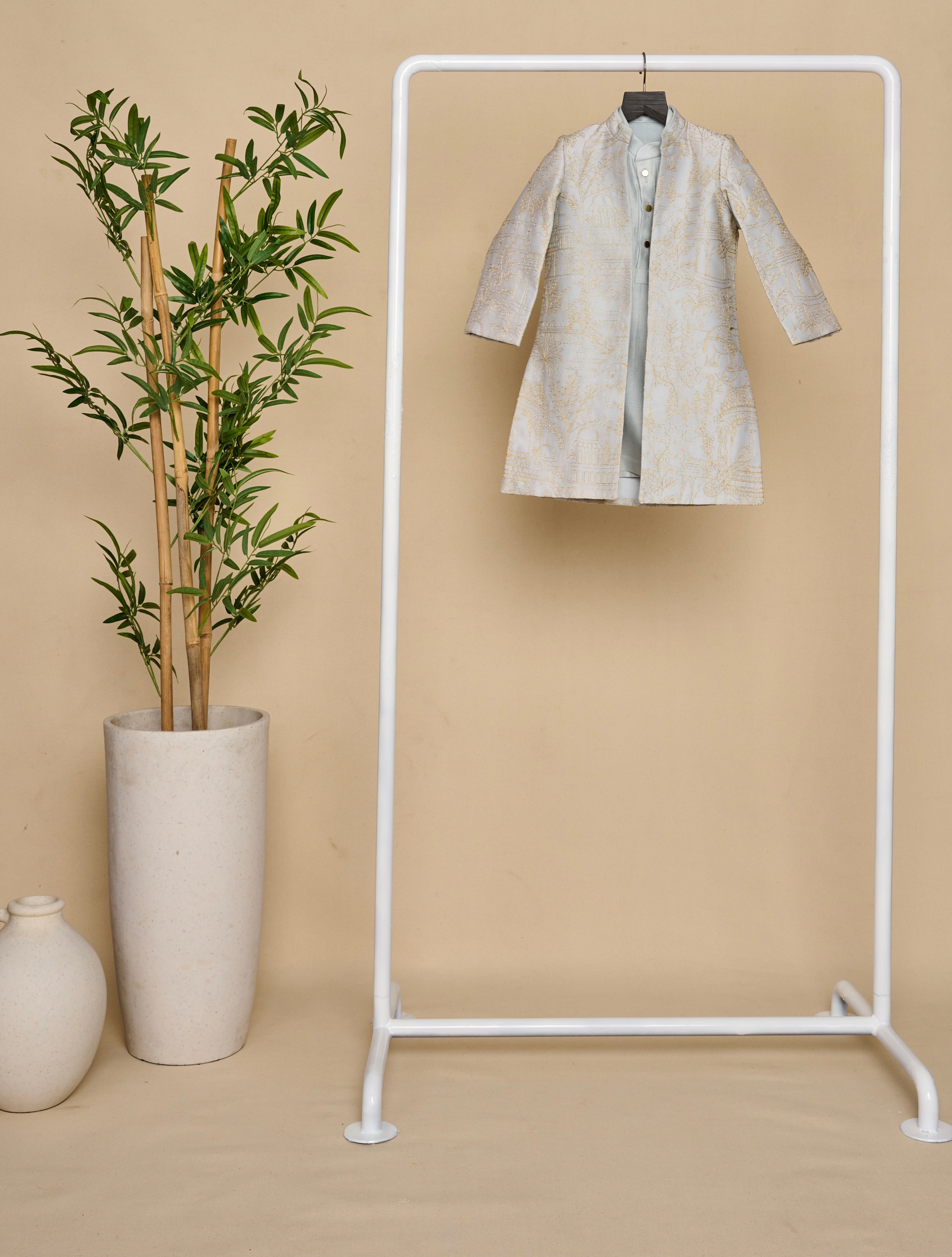 Baby Blue Open Achkan Set