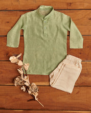 Pastel Green Chanderi Kurta Set