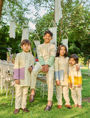 Ivory-Yellow Bandhgala Set