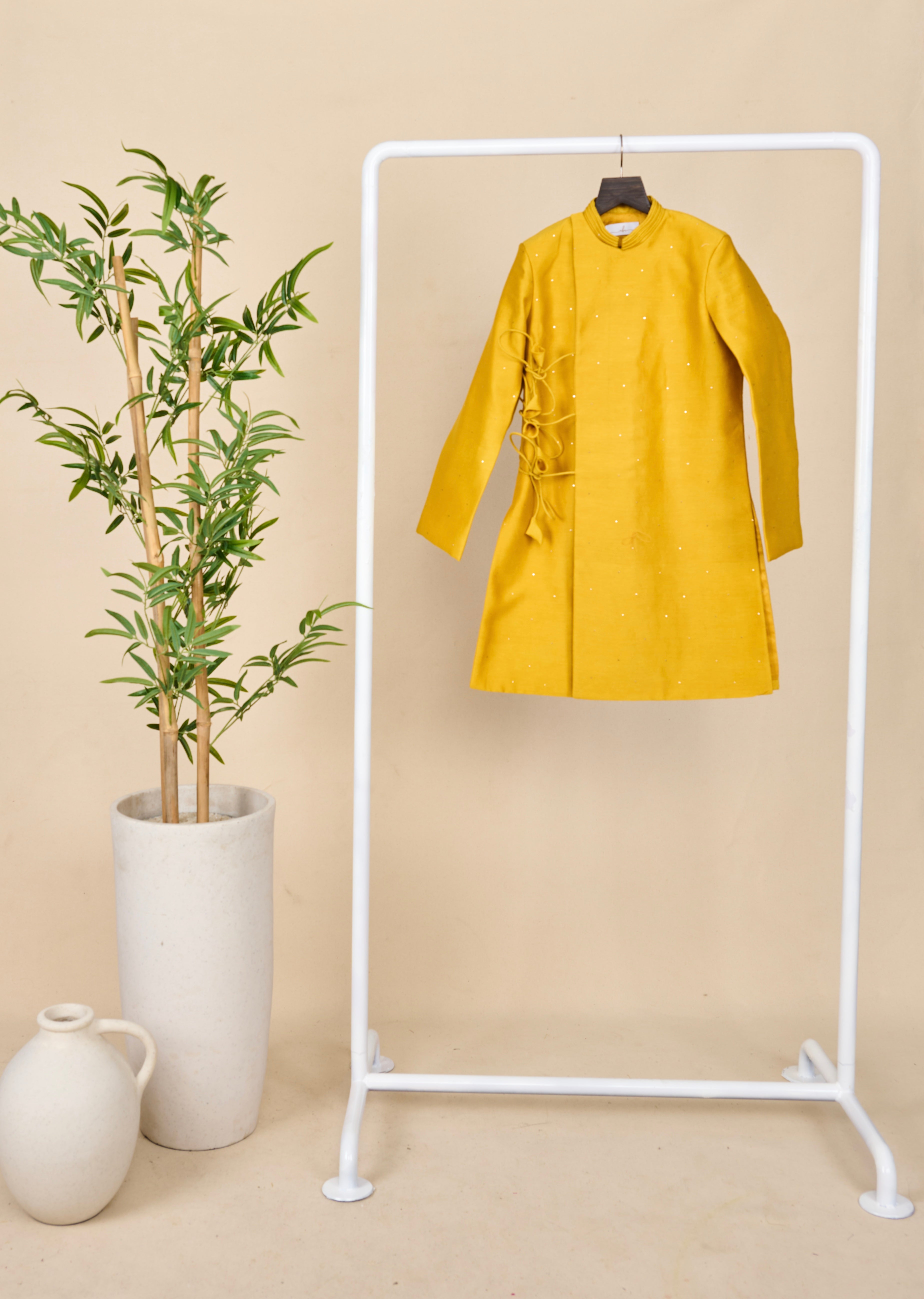Canary Yellow Angrakha-Achkan Set
