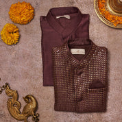 Thread And Sequins Jacket With Kurta Pajama Set