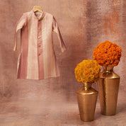 Pink Sequins Embroidered Achkan Set