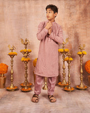 Onion Pink Crinkled Kurta Set
