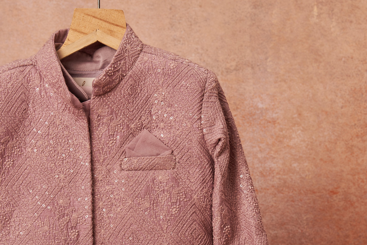 Lavender Sequins Achkan Set