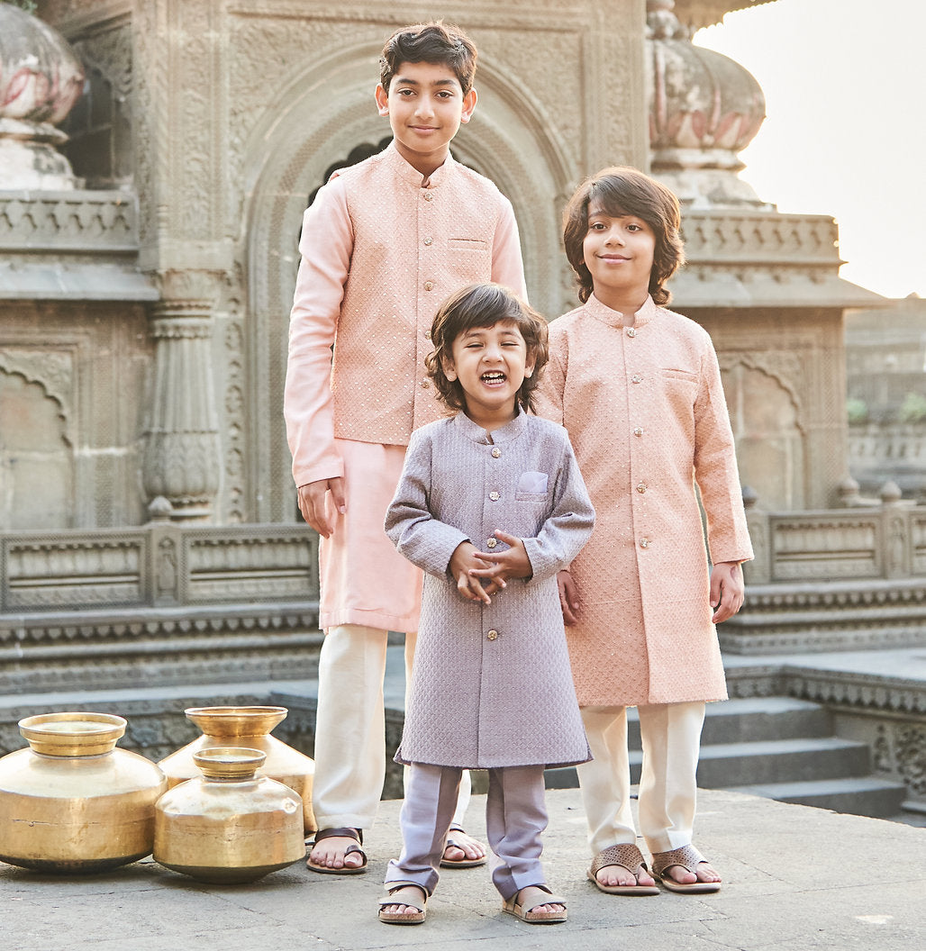 Dull Lavender Achkan Set