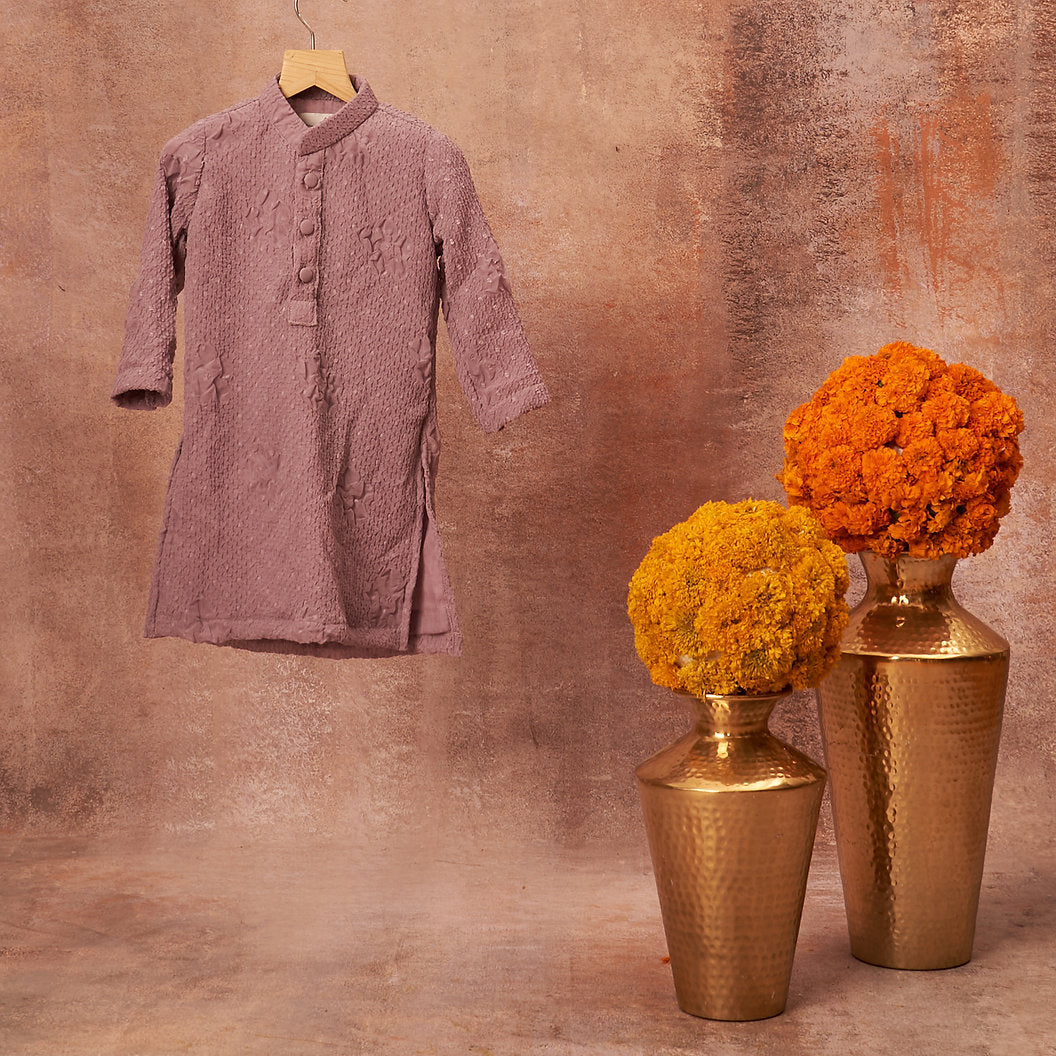 Lavender Crinkled Kurta Set