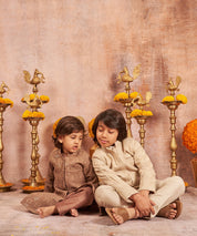 Thread Sequins Work Achkan With Kurta Pajama Set