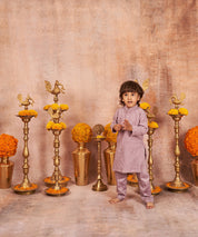 Lavender Crinkled Kurta Set