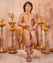 Dust Pink Banarasi Achkan Set.