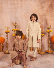 Thread Sequins Work Achkan With Kurta Pajama Set