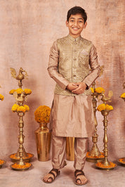 Dull Green Banarsi Silk Kurta Jacket Set