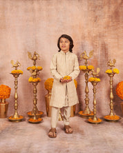 Thread Sequins Work Achkan With Kurta Pajama Set