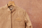 Thread Sequins Work Achkan With Kurta Pajama Set