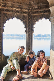 Moonga Silk Achkan With Zari Banarsi Jaal