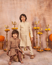 Thread Sequins Work Achkan With Kurta Pajama Set