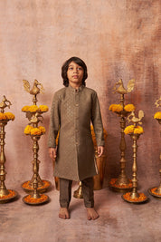 Greenish Grey Achkan Set