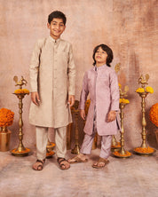 Lavender Sequins Achkan Set