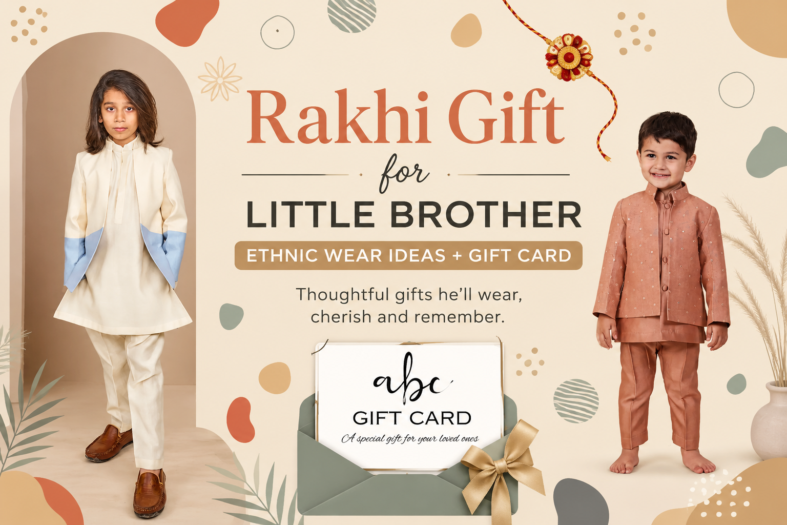 Rakhi Gifts for Brothers: Festive Ethnic Wear Picks + Gift Card (All Boy Couture)