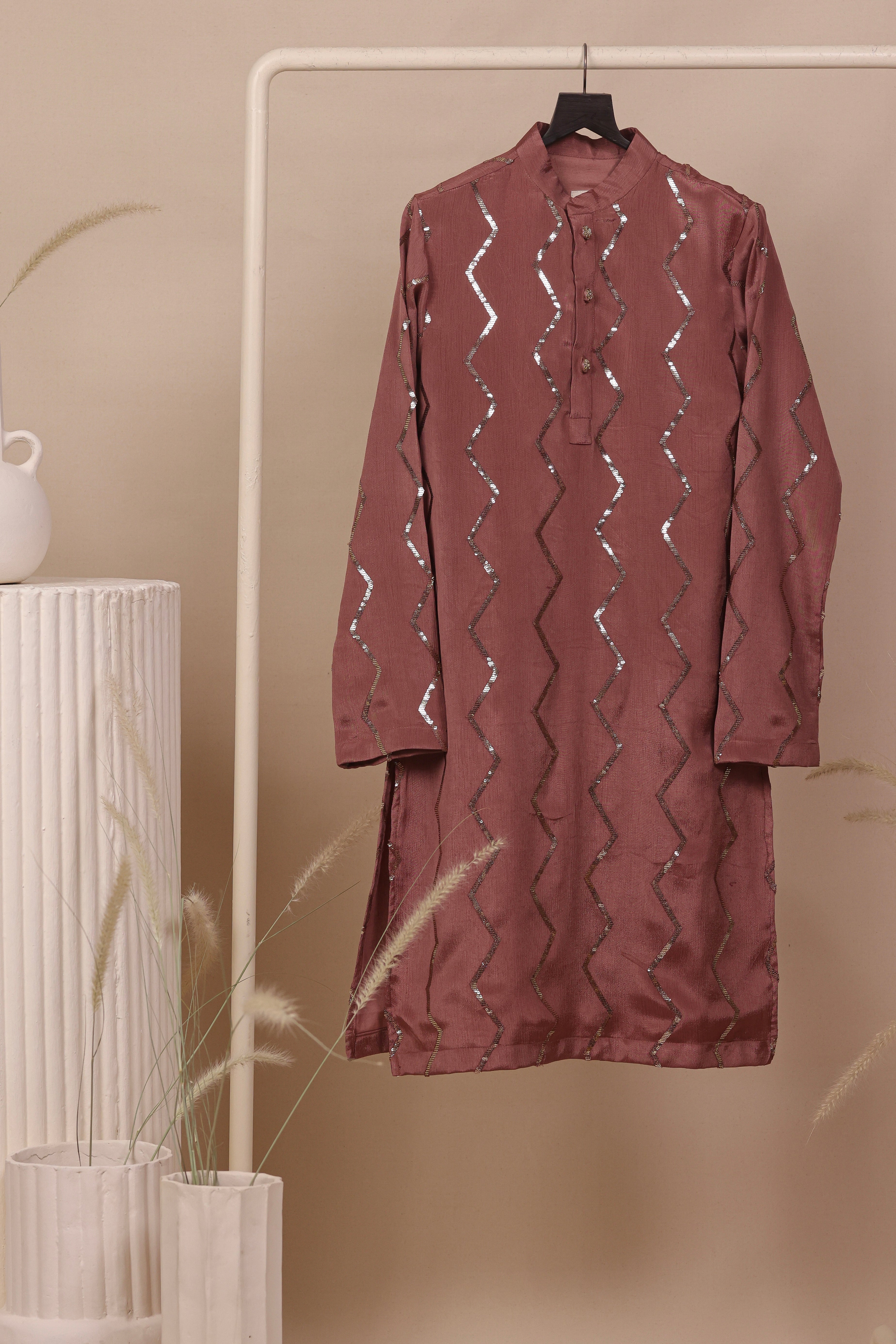 Coral raag Kurta Set