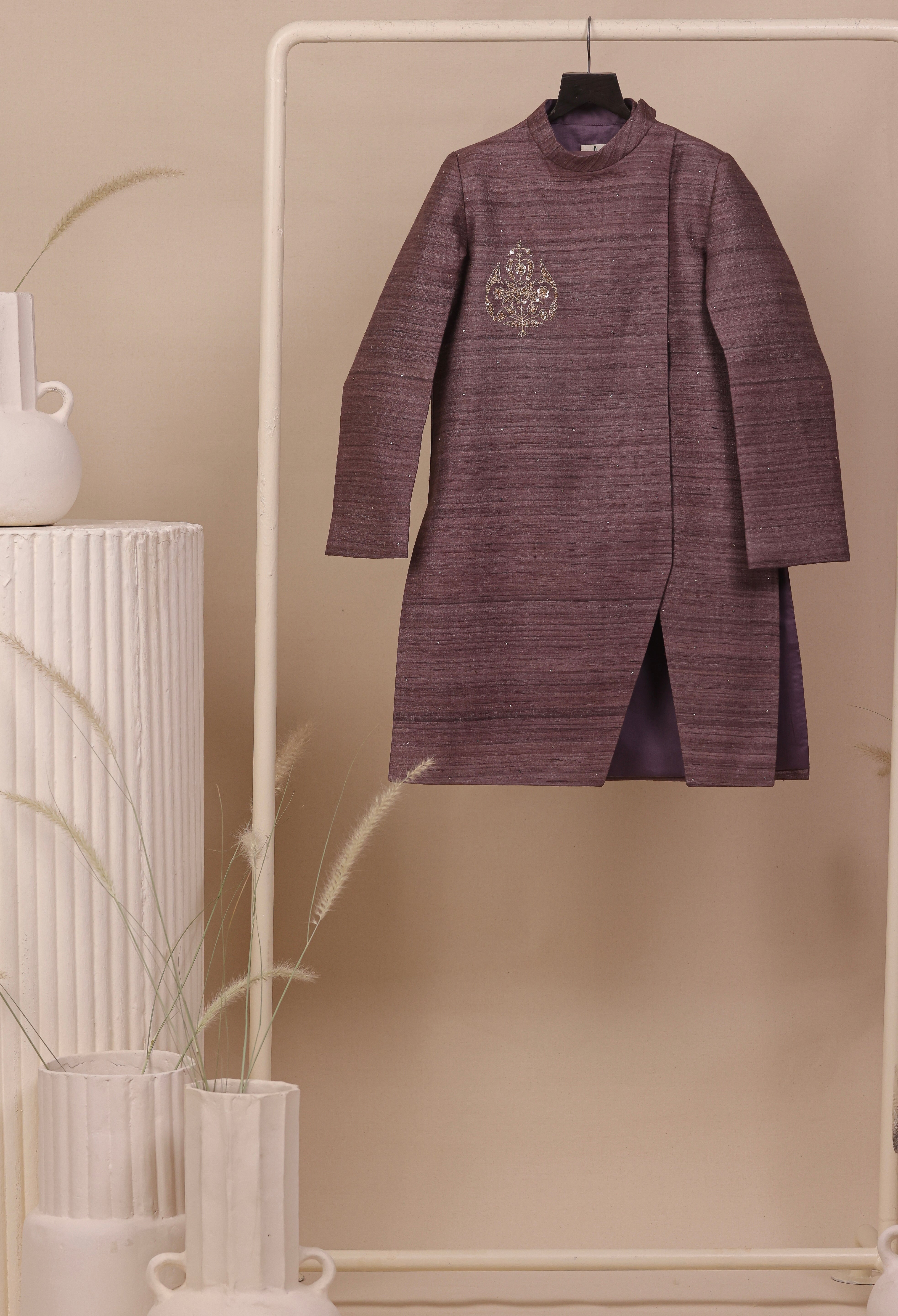 22c Grape Slit Achkan Set