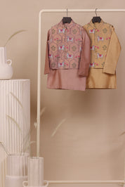 Beige Nehru Jacket Set