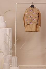 Beige Nehru Jacket Set