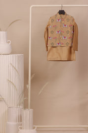 Beige Nehru Jacket Set