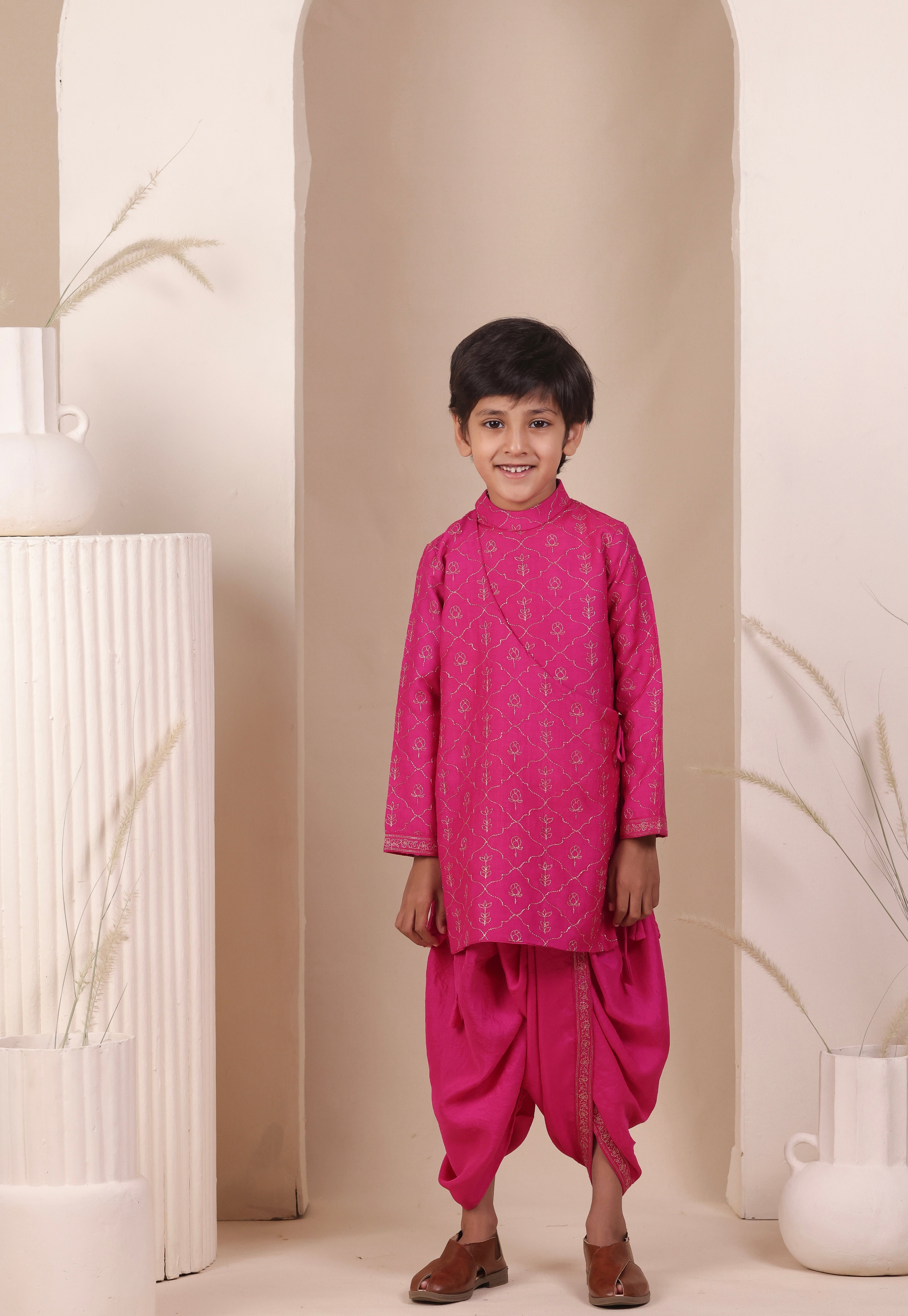 Gulabi Noor Angrakha Set