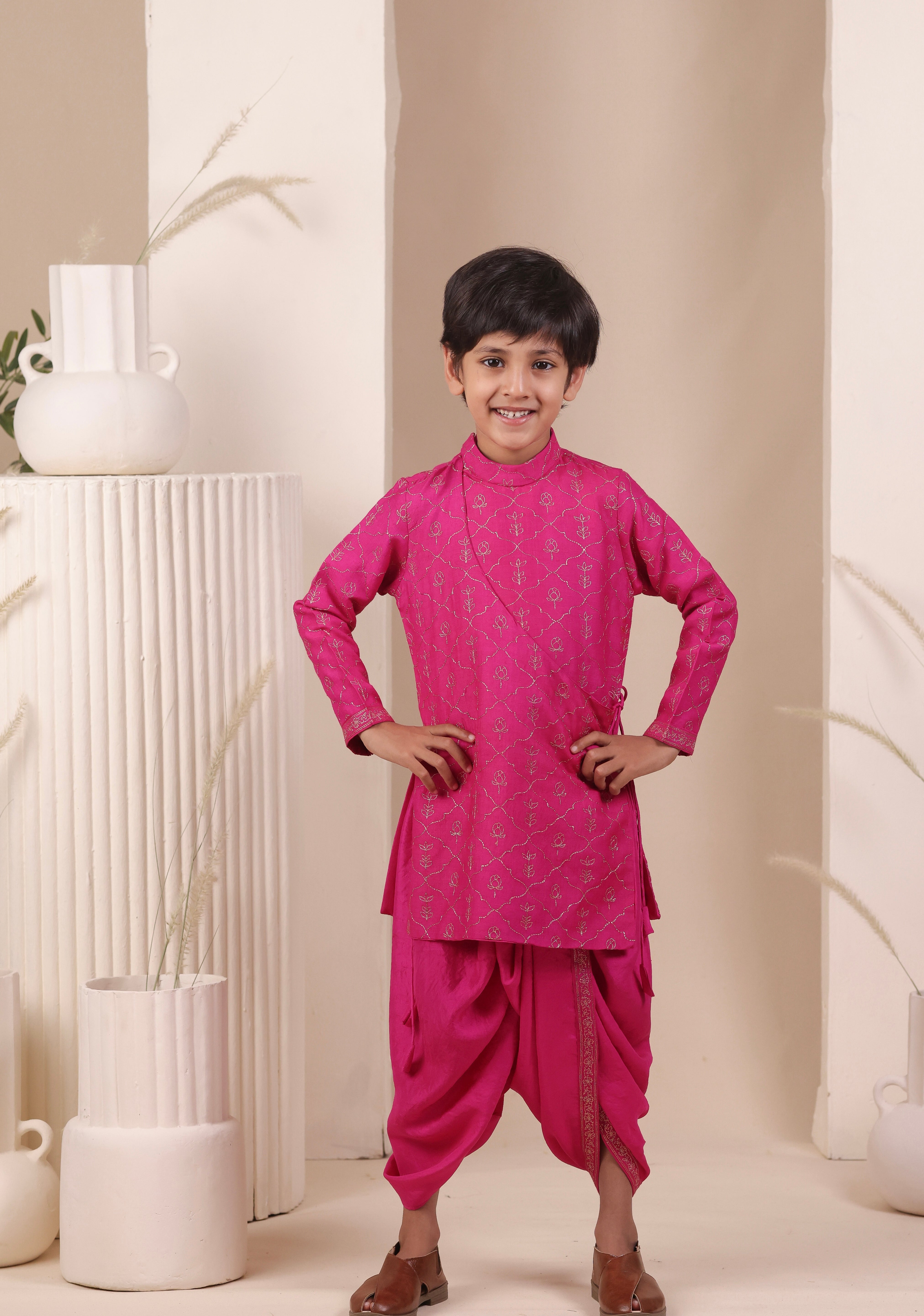 Gulabi Noor Angrakha Set
