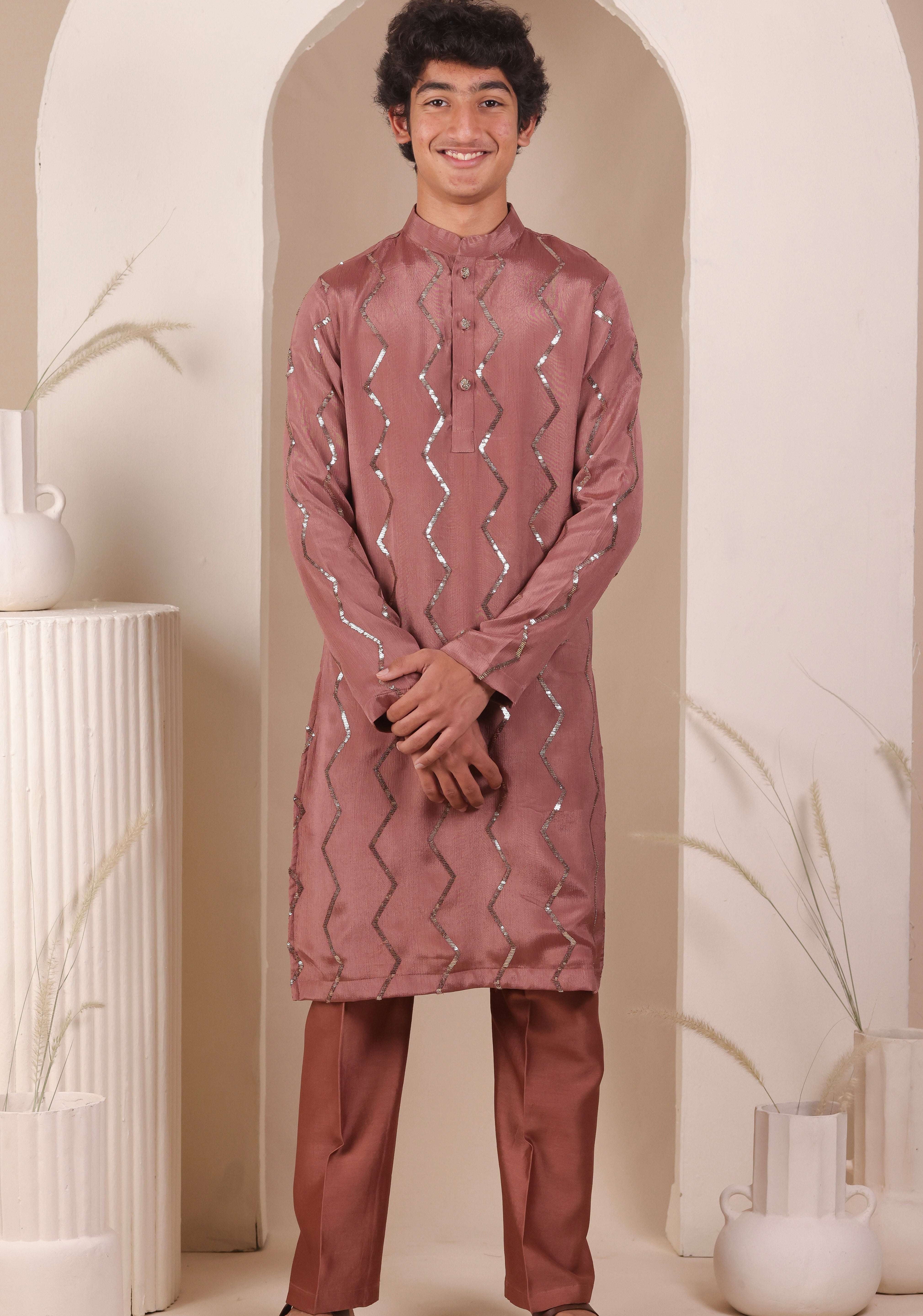 Coral raag Kurta Set