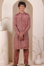 Coral raag Kurta Set