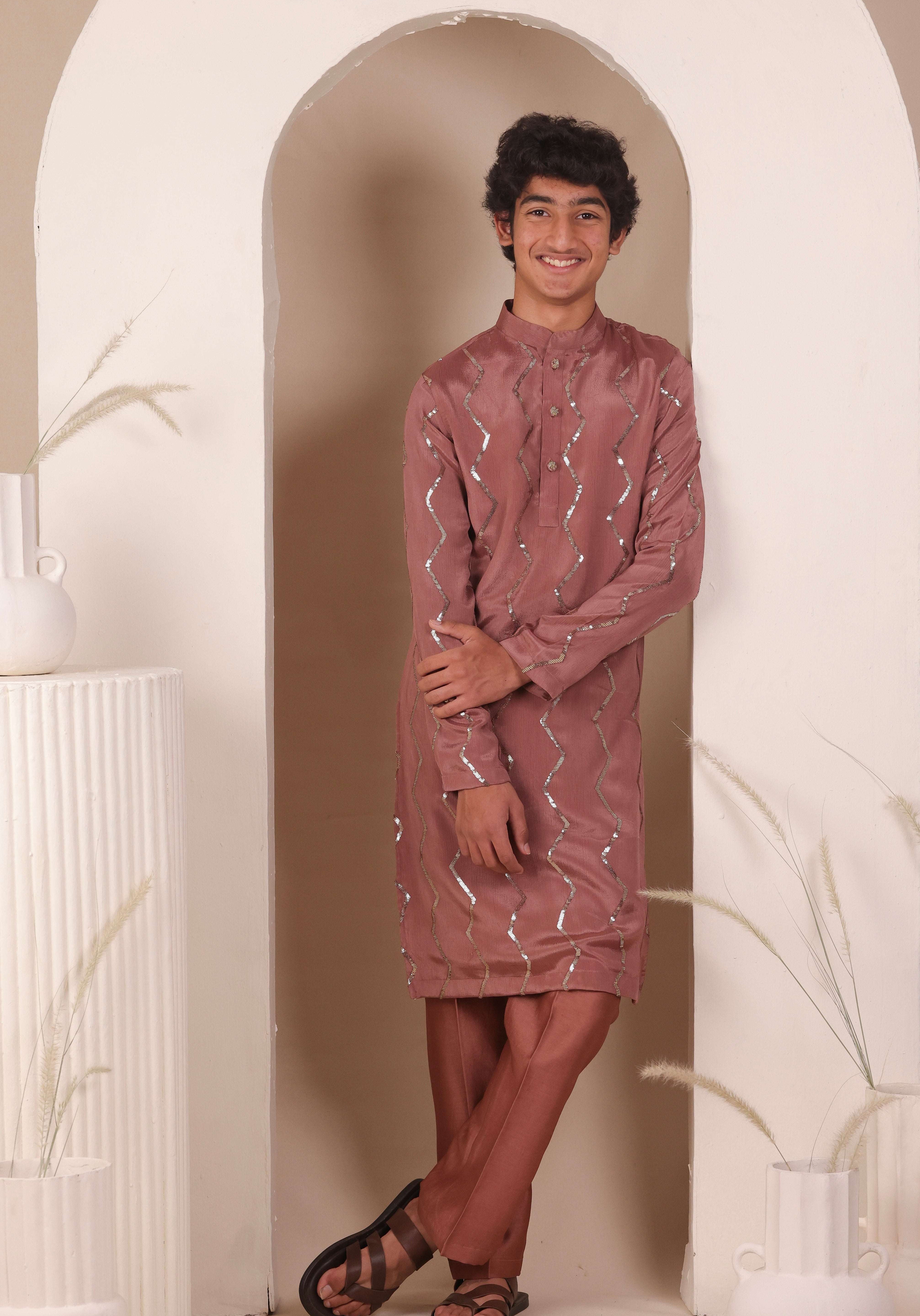 Coral raag Kurta Set