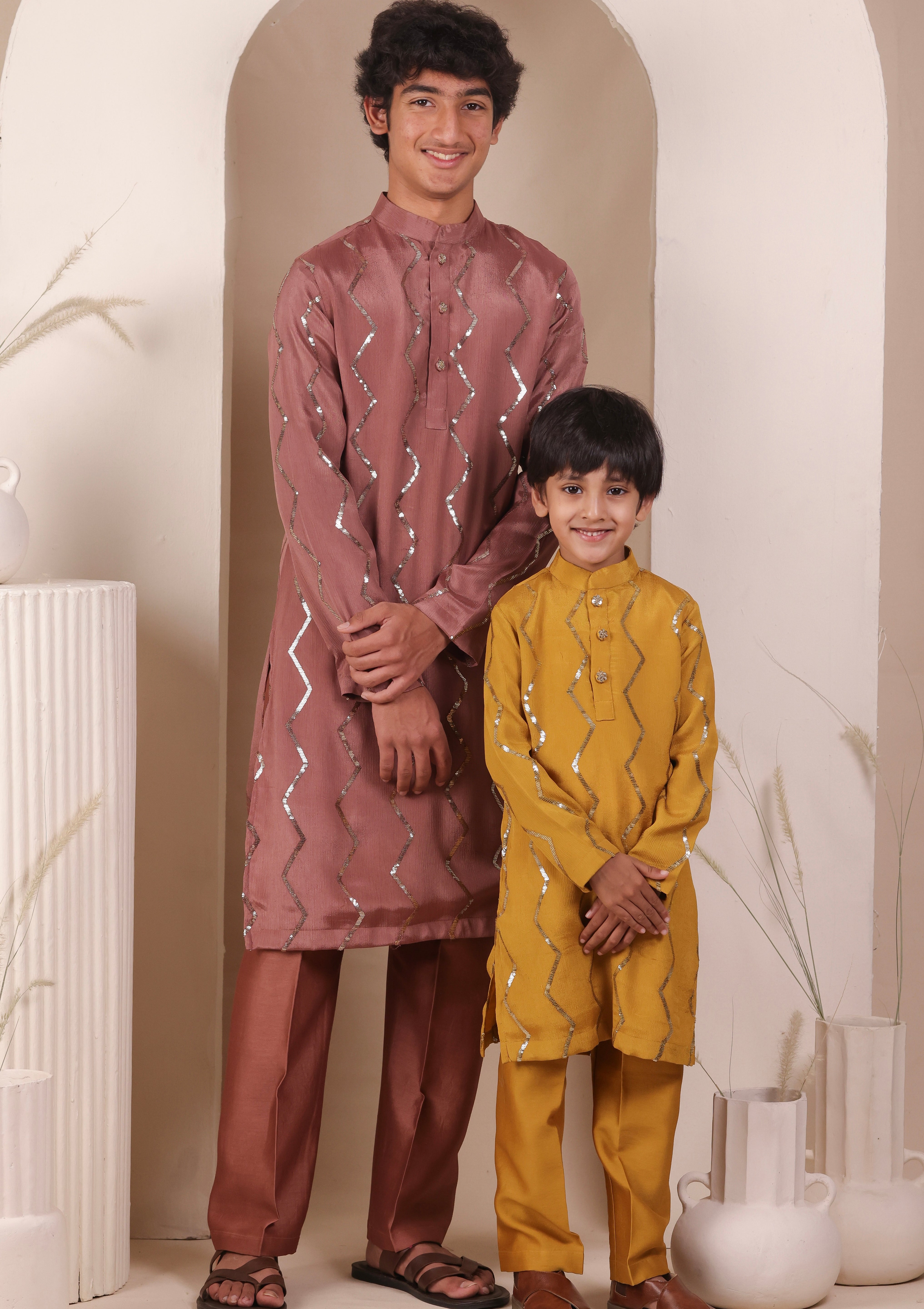 Coral raag Kurta Set