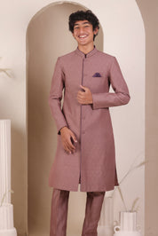 Old Rose Moonga Achkan Set