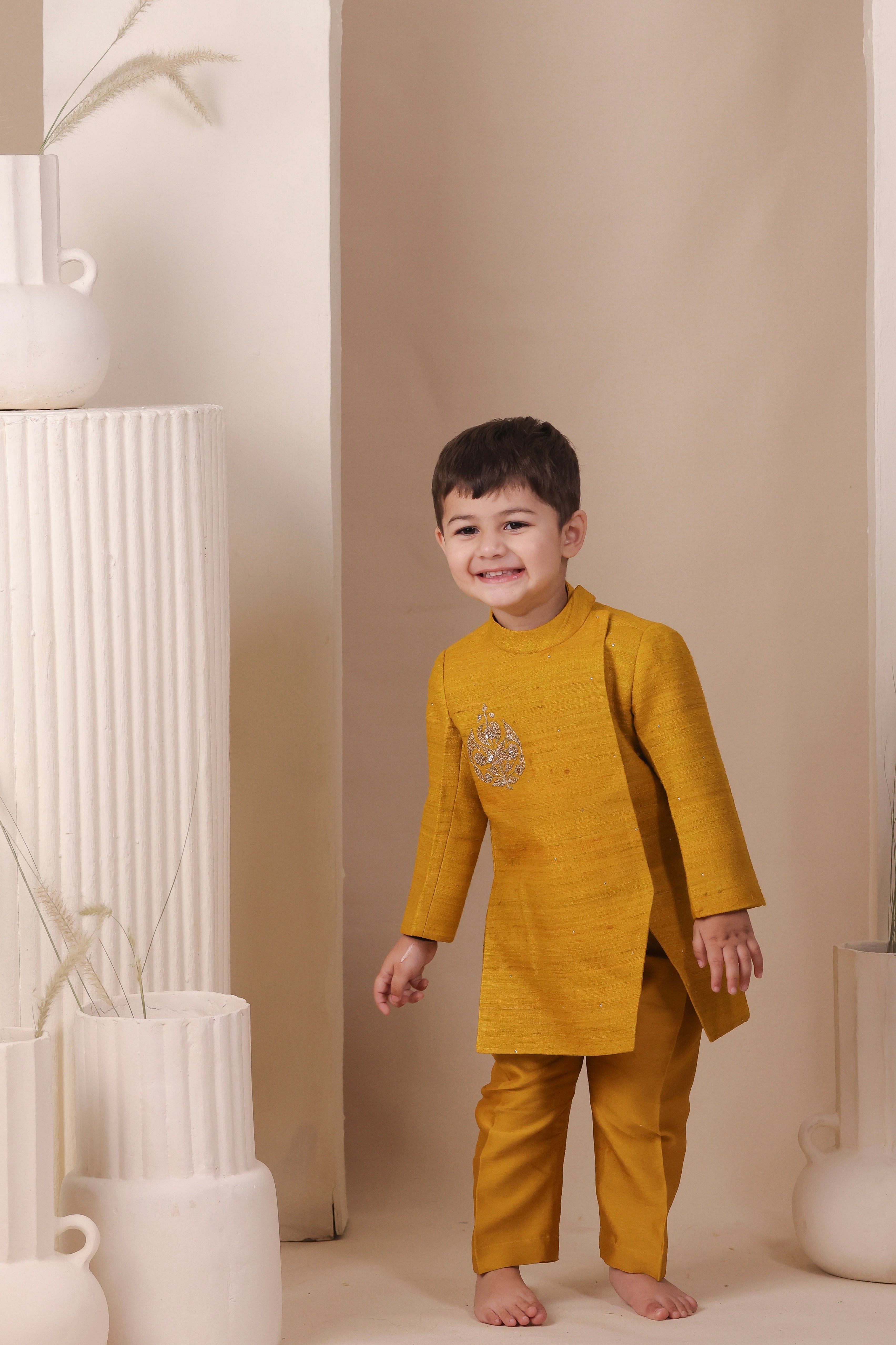 Amber Slit Achkan Set